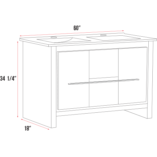 Palma Collection V7-60" Double Sink