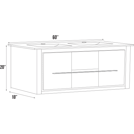 Palma Collection W7-60" Double Sink