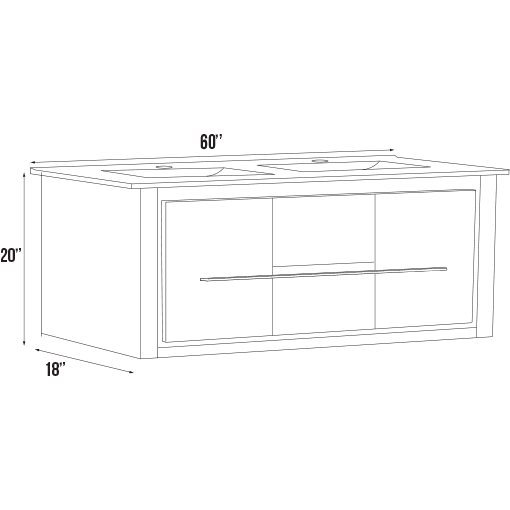 Palma Collection W7-60" Double Sink