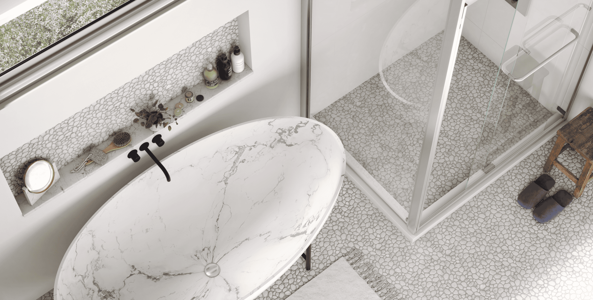 Pebble White Marble