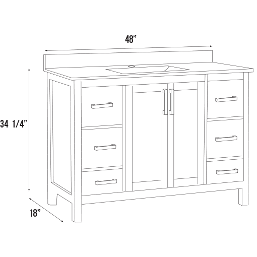 Valencia Collection V4-48" Single Sink