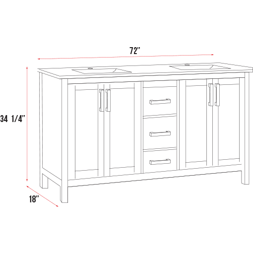 Valencia Collection V4-72" Double Sink